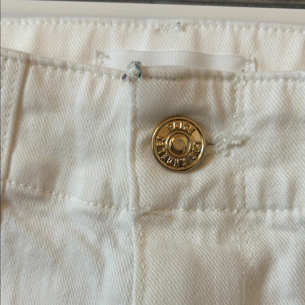 PAIGE White Anessa Utility Wide Leg Jeans Size 28 High Rise Raw Hem - Picture 4 of 11